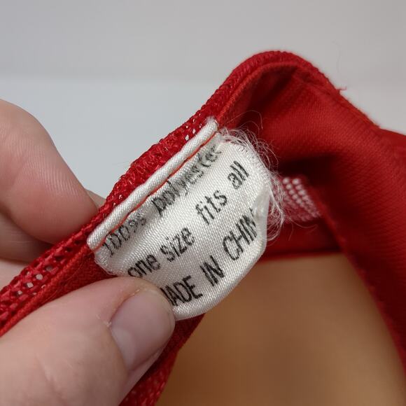 Fitzgeralds Snapback Rope Trucker Hat Red One Size Colorblock Mesh Back - Picture 9 of 9